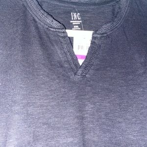 Men’s Black V Neck Long Sleeve Casual Shirt NWT